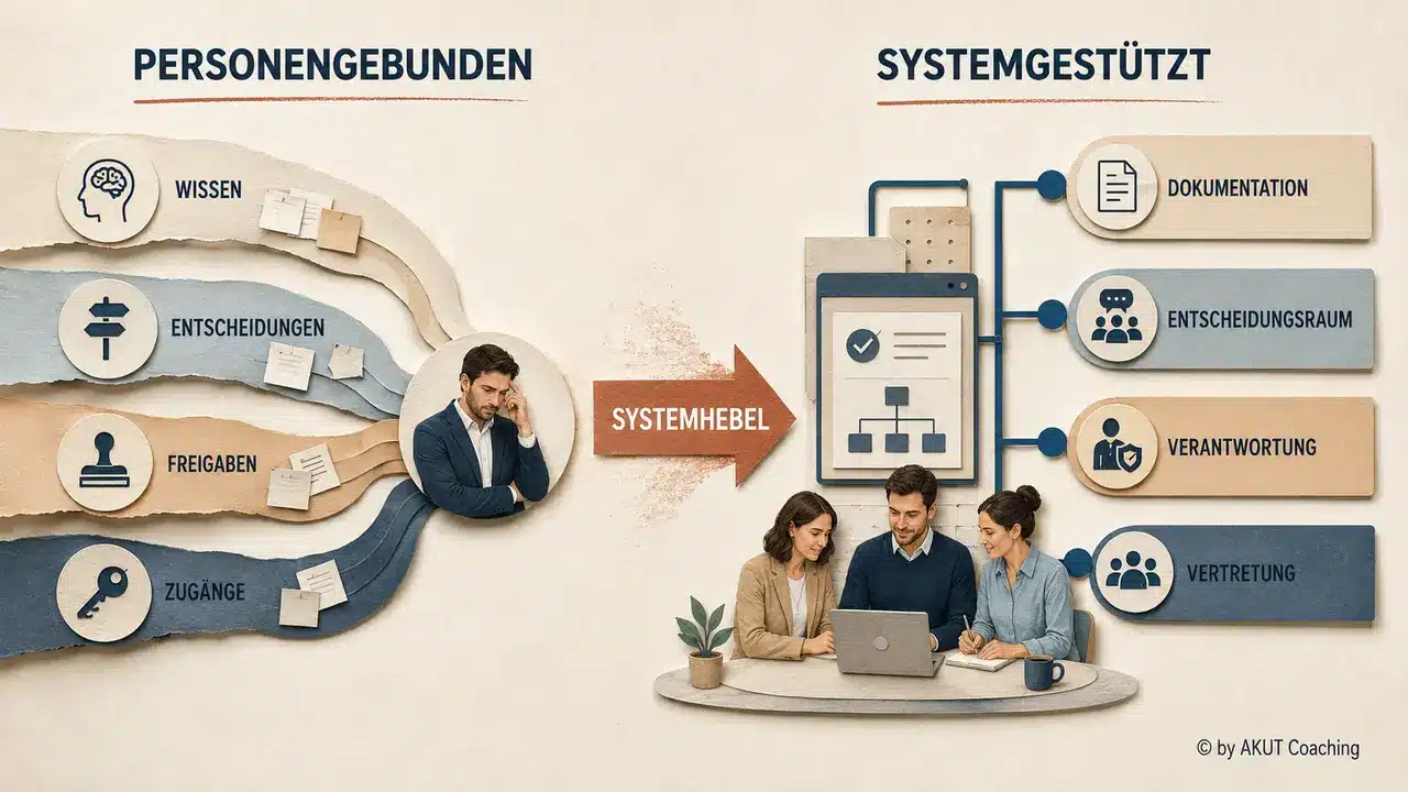 Entwicklung von personengebundener Abhängigkeit zu klaren Strukturen, Verantwortung und Vertretung